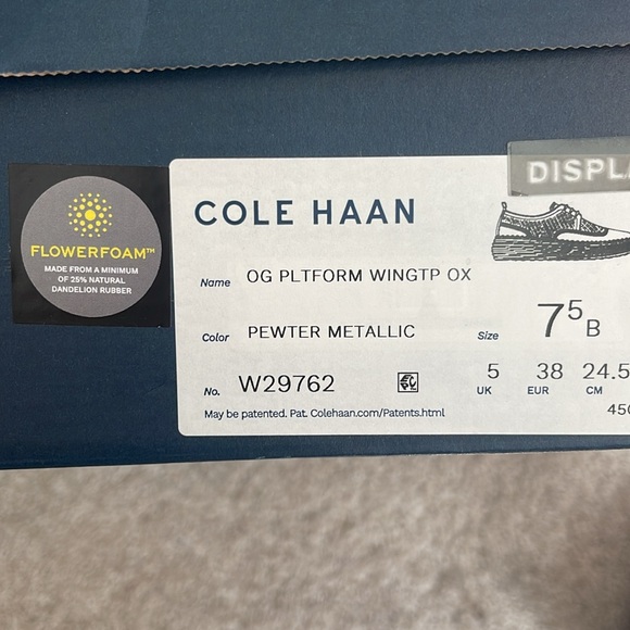 Cole Haan OG Platform Wingtip OX - 7.5 - Picture 4 of 4